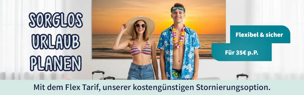 Sorglos Urlaub planen. Flexibel & sicher. Für 35 Euro pro Person.